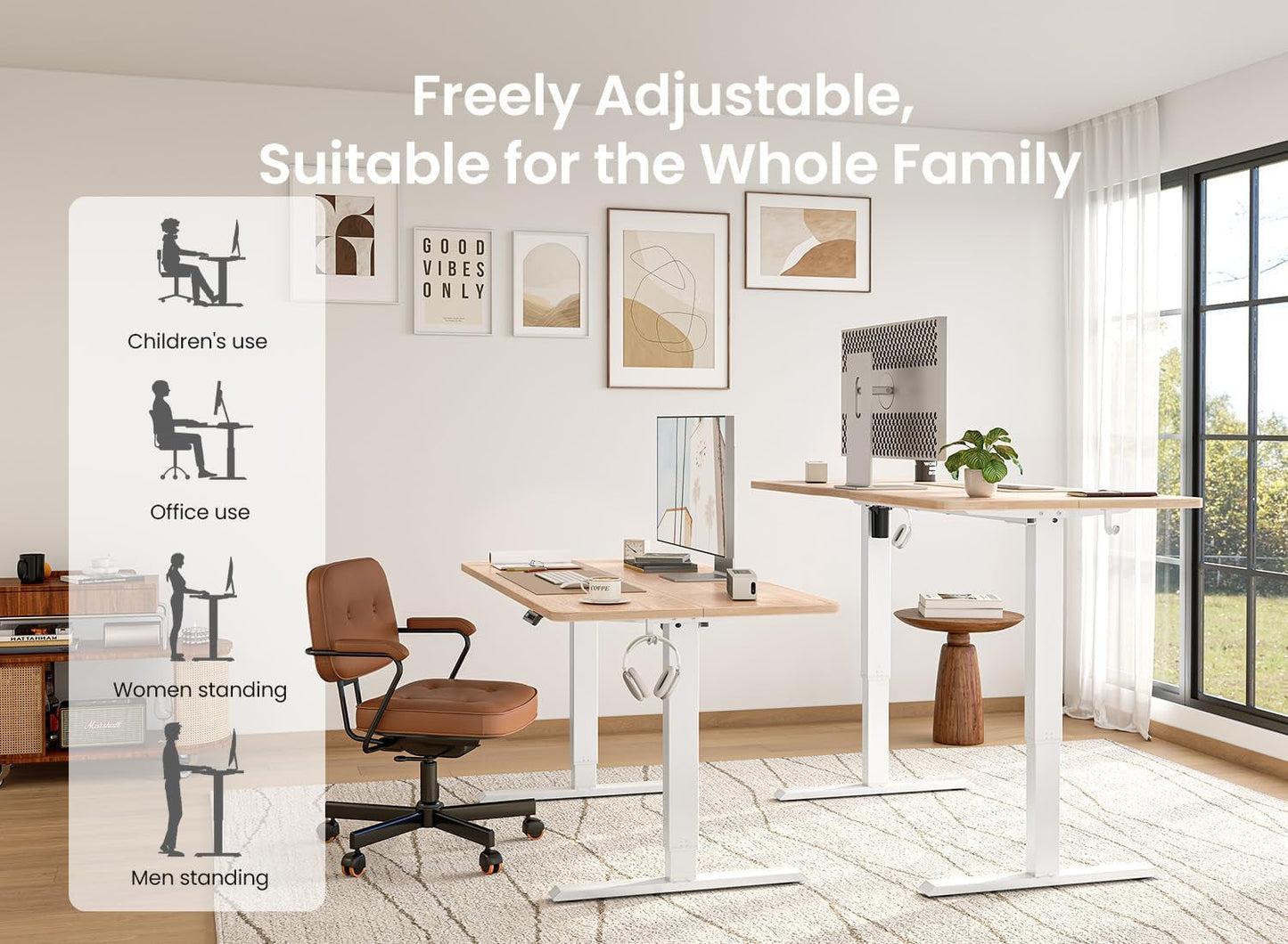 48x24 Inches Electric Height Adjustable Standing Desk