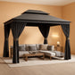 12x10 Outdoor Gazebo Dark Gray Weatherproof UVResistant