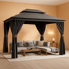 12x10 Outdoor Gazebo Dark Gray Weatherproof UVResistant