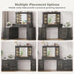 Brown Makeup Vanity With Illuminated Mirror Armoire