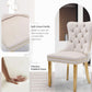 Beige Velvet Dining Chairs Set Of 2 With Tufted Upholstery