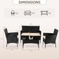 Outdoor Rattan 4 Piece Patio Furniture Conversation Set-1