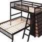 Espresso Twin Over Full Bunk Bed With Six Drawers Shelves