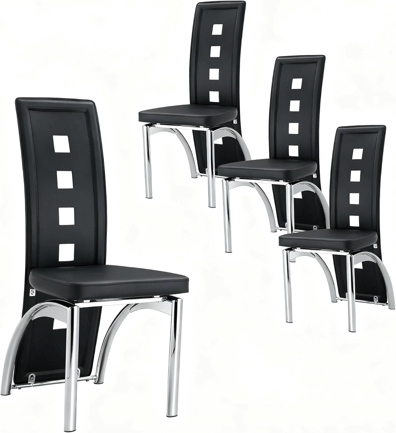 Ergonomic Black Upholstered Dining Chairs With Legs