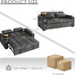 65Inch Grey Chenille Convertible Sleeper Sofa Table