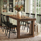 Solid Wood Farmhouse Dining Table Rectangular Brown
