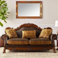 Three-Piece Living Room Set Cherry Oak Sofa Loveseat Chair