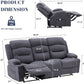 Oversized Heated Massage Recliner Sofa Slate Fabric