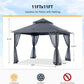 11x11ft Gazebo With Mosquito Netting Charcoal Gray