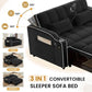 Black Velvet Luxe Sleeper Sofa Bed USB Charging Port
