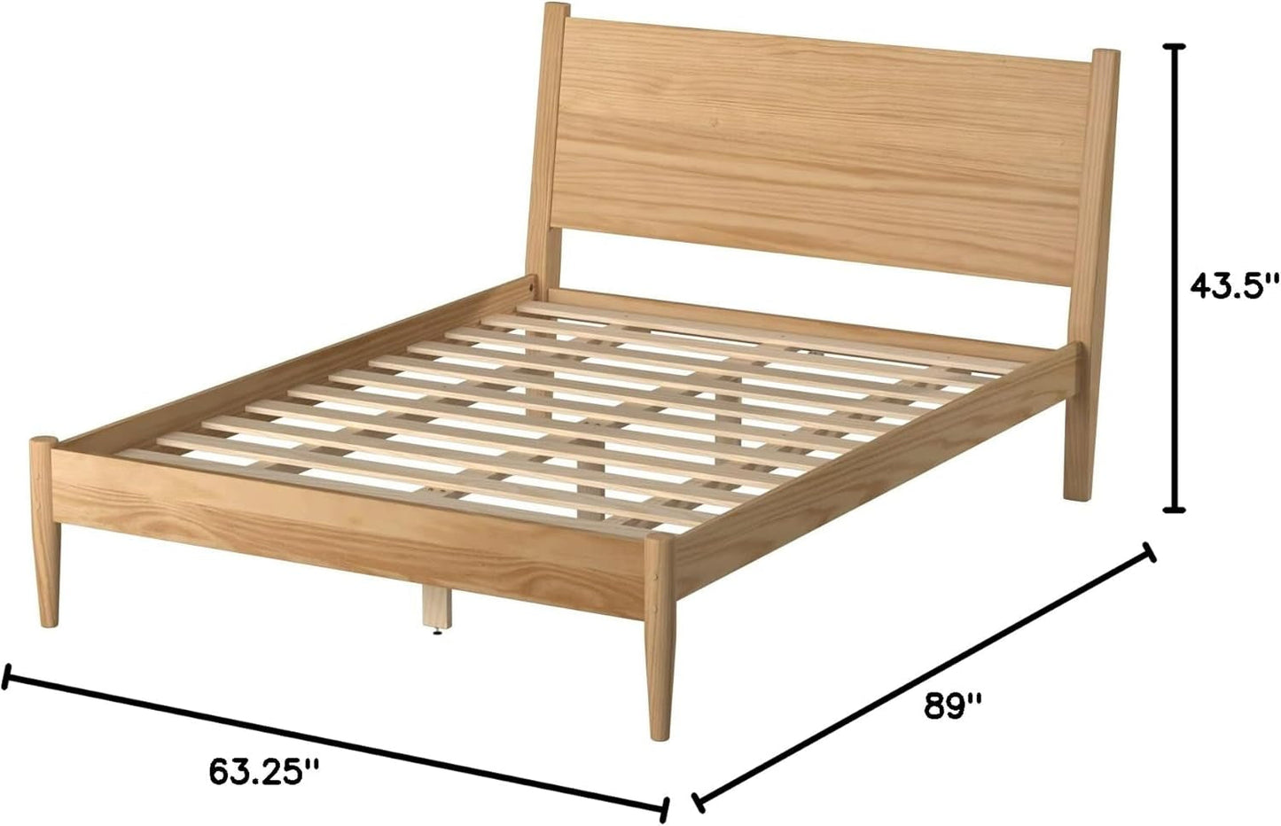 Queen Panel Bed Handcrafted Scandinavian Oak Finish