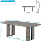 71 Inch Rustic Gray Farmhouse Dining Table For 6 To 8