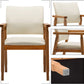 Mid Century Modern Walnut Dining Chairs With Beige Fabric