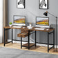 79Inch RusticBrown Double Desk With Storage Drawer