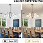 Brushed Nickel 6Light Farmhouse Chandelier Milk Glass-3