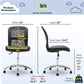 Armless Desk Chair With Mesh Back And Wheels Black