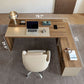 79 Inch L Shaped Desk Lockable Drawers Privacy Panel