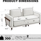 80 Inches Cloudlike Loveseat Sofa White Upholstered