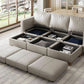 Faux Leather Modular Sectional Sleeper Sofa Storage-2
