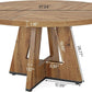 Round Dining Table Wood 47 Inch Burlywood Finish Farmhouse