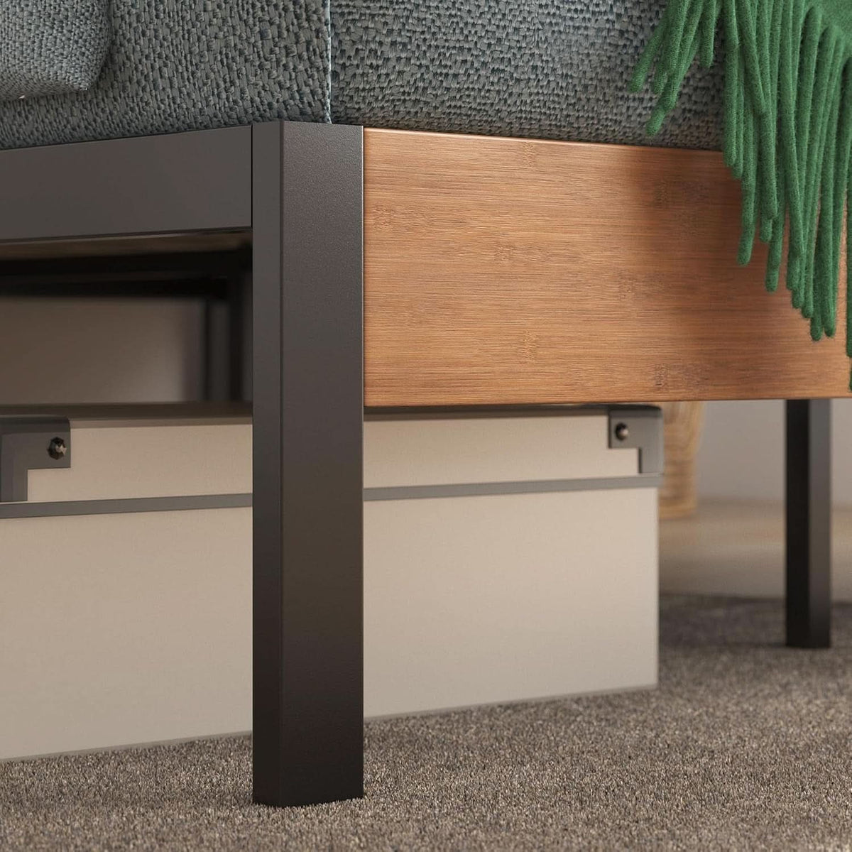 Full Size Platform Bed Frame Sustainable Bamboo Slats