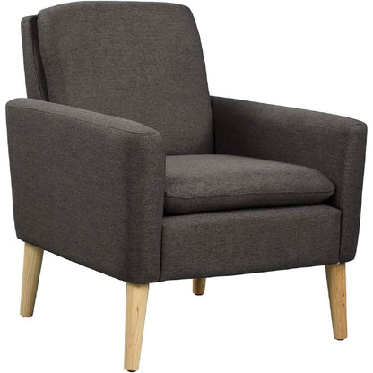 Black Modern Accent Armchair With Ergonomic Deep Seat For Living Room