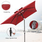 Rectangular Outdoor Umbrella 6.6x10 UVProtected WineRed