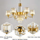 Seven Light Crystal Chandelier Gold Finish Ceiling Fixture