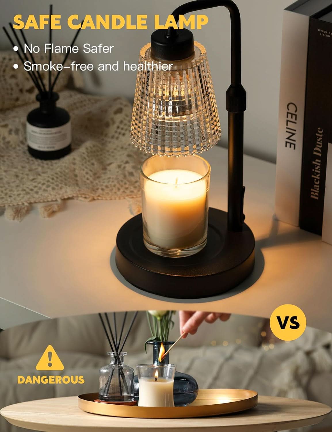 Candle Warmer Lamp With Timed Dimmable Illumination