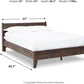 Queen Panel Platform Bed Dark Brown Walnut Storage