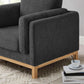 Oversized Accent Chair Dark Grey Upholstered Armchair