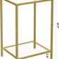 Interlocking Braced Gold Tempered Glass End Tables