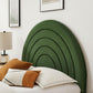 Full Sized Velvet Platform Bed Moss Green