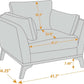 Large Yellow Linen Upholstered Accent Chair Cushions