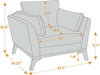 Large Yellow Linen Upholstered Accent Chair Cushions