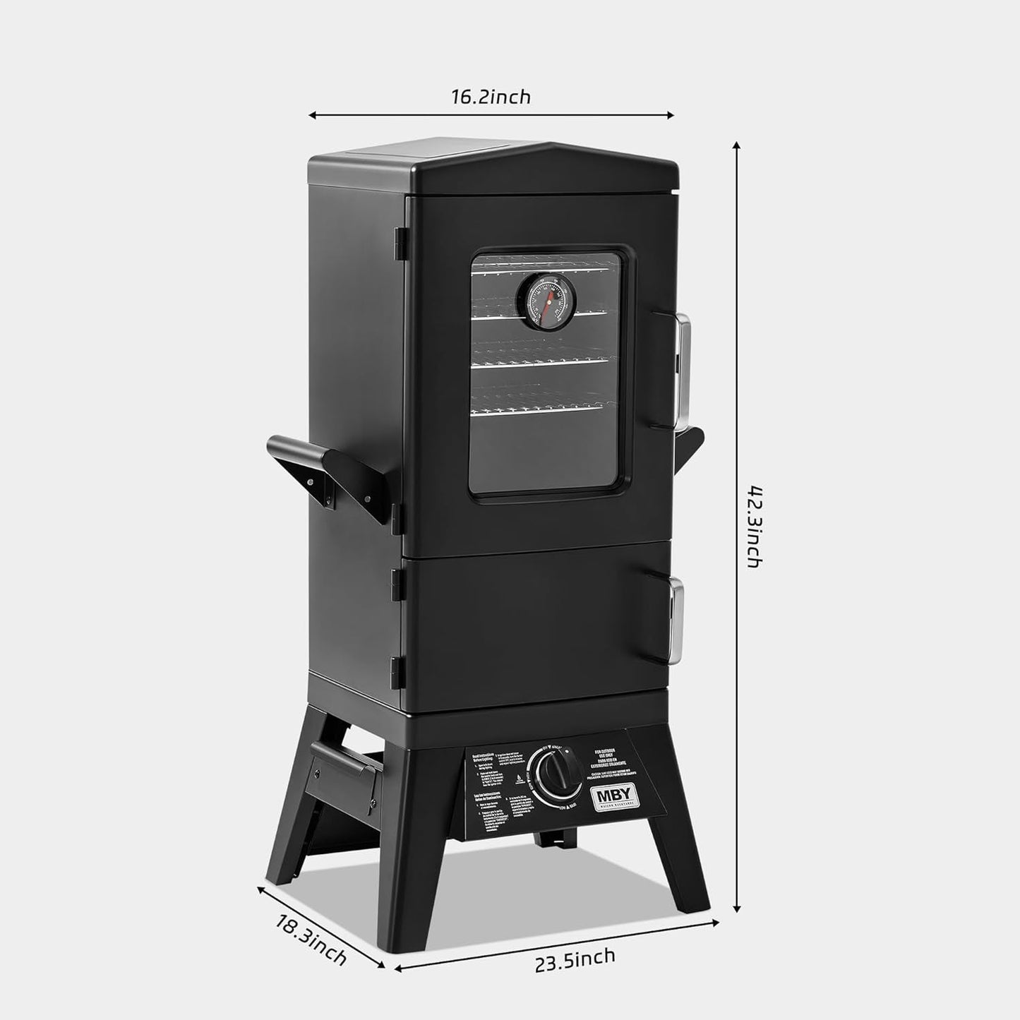 Large Propane Smoker Grill Four Rack WeatherResistant