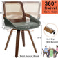 Set Midcentury Green Rattan Bentwood Dining Chairs
