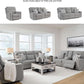 Premium Reclining Sofa Illuminating Gray USB Ports