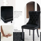Black Velvet Tufted Dining Chairs With Nailhead Trim Set of 2