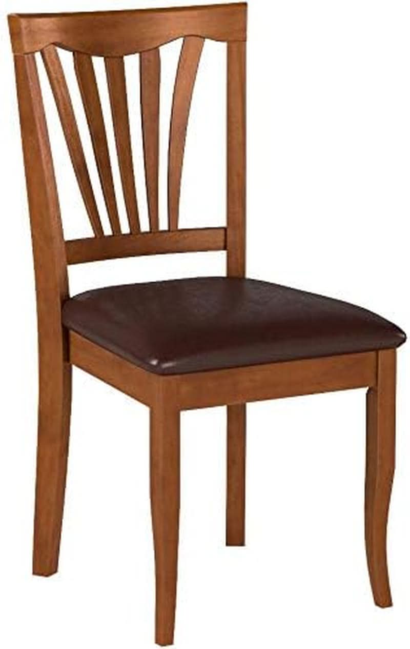 Avon Dining Chairs Set Of 2 Saddle Brown Faux Leather Upholstered Wood