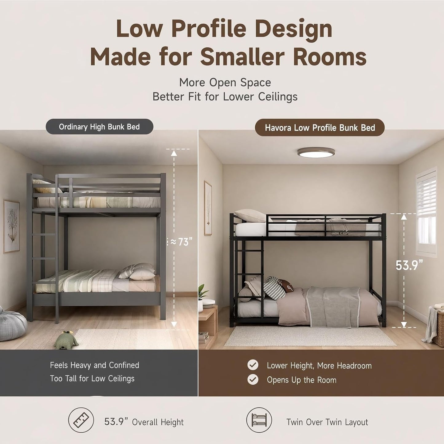Twin Industrial Strength Metal Bunk Bed Rails System