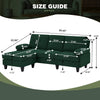 Eighty Six Inch Green Sectional Sofa Living Room Set