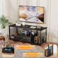 Industrial Black TV Entertainment Center With Drawers