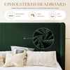 Queen Size Corduroy Upholstered Dark Green Bed Frame