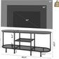 White Metal TV Entertainment Console With Storage Shelf