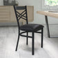 Hercules Series X Back Metal Armless Dining Chairs Black
