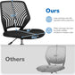 Low Back Armless Desk Chair With Lumbar Support Black