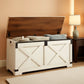 Forty Seven Point Two Inch Lift Top Storage Chest White Brown Bench