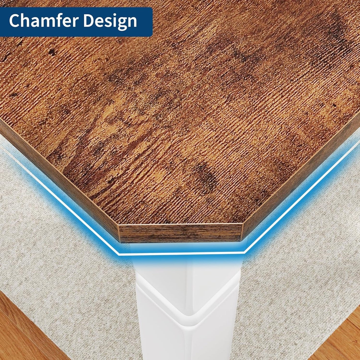 Dining Table Seventy Nine Inch White Brown Farmhouse