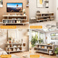 Walnut Finish 65 Inch TV Stand With Storage Cabinet Solutions-2